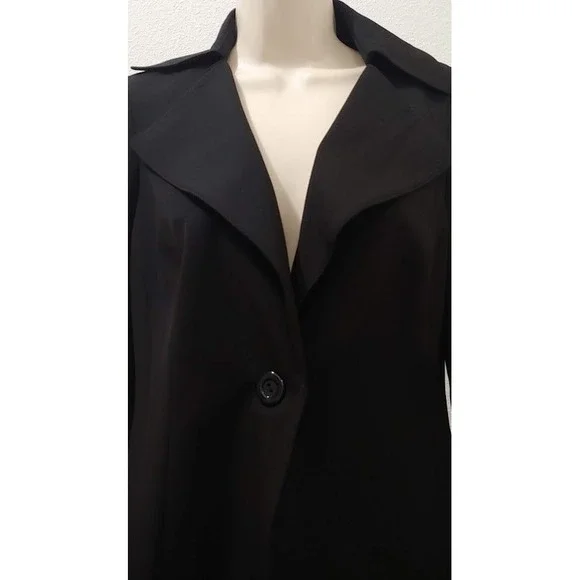 Nine West Womens Black Blazer Jacket Sz 4 Collared Button Front Career Office Lq - Picture 6 of 11